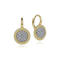 Gabriel & Co. EG14494Y45JJ 14K Yellow Gold Diamond Pavé Bujukan Leverback Earrings