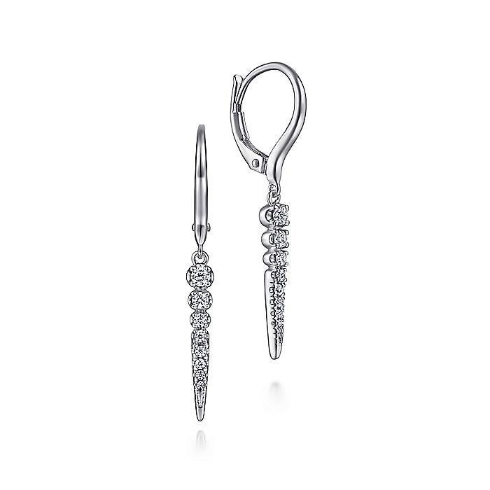 Gabriel & Co. EG14515W45JJ 14K White Gold Diamond Spike Drop Earrings