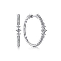 Gabriel & Co. EG14521W45JJ 14K White Gold 30mm Diamond Classic Hoop Earrings