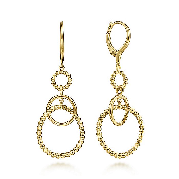 Gabriel & Co. EG14569Y4JJJ 14K Yellow Gold Bujukan Multi Circle Leverback Earrings