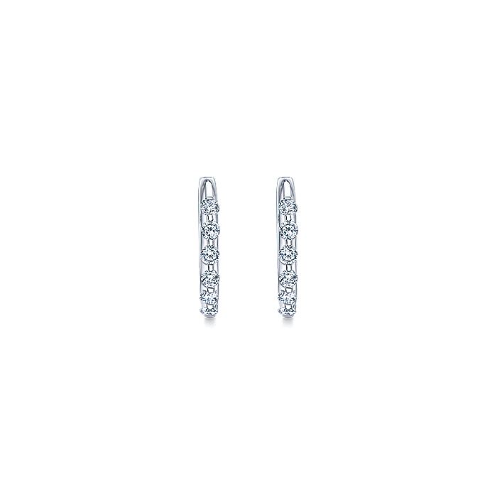 Gabriel & Co. EG9761W44JJ 14K White Gold 15mm Round Classic Diamond Huggie Earrings