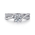 Gabriel & Co. ER10013W44JJ 14K White Gold Round Twisted Diamond Engagement Ring