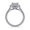 Gabriel & Co. ER10252W44JJ 14K White Gold Cushion Halo Round Diamond Engagement Ring