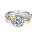 Gabriel & Co. ER10308M44JJ 14K White-Yellow Gold Round Halo Diamond Engagement Ring