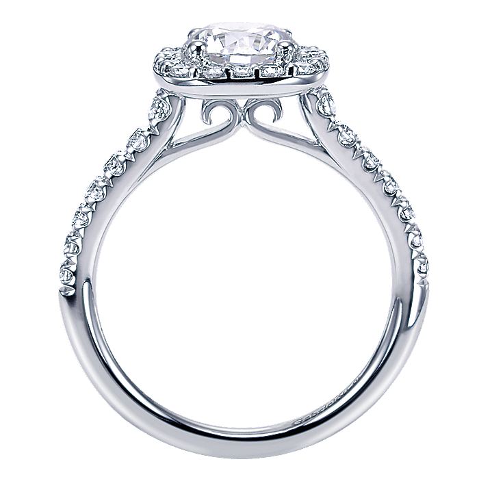 Gabriel & Co. ER10698W44JJ 14K White Gold Round Halo Diamond Engagement Ring