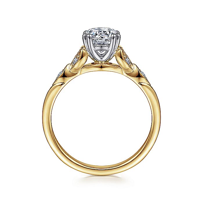 Gabriel & Co. ER11721R4M44JJ 14K White-Yellow Gold Round Diamond Engagement Ring