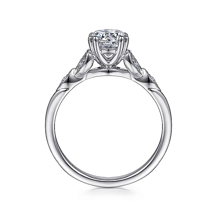 Gabriel & Co. ER11721R4PT4JJ Vintage Inspired Platinum Round Split Shank Diamond Engagement Ring