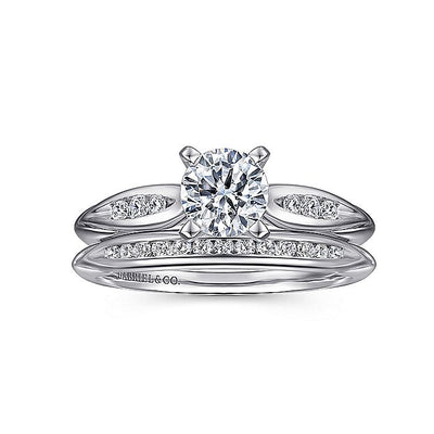 Gabriel & Co. ER11749R3W44JJ 14K White Gold Round Diamond Engagement Ring