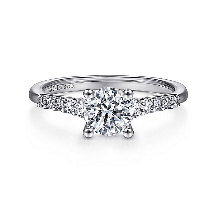 Gabriel & Co. ER11755R3W44JJ 14K White Gold Round Diamond Engagement Ring