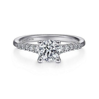 Gabriel & Co. ER11755R3W44JJ 14K White Gold Round Diamond Engagement Ring