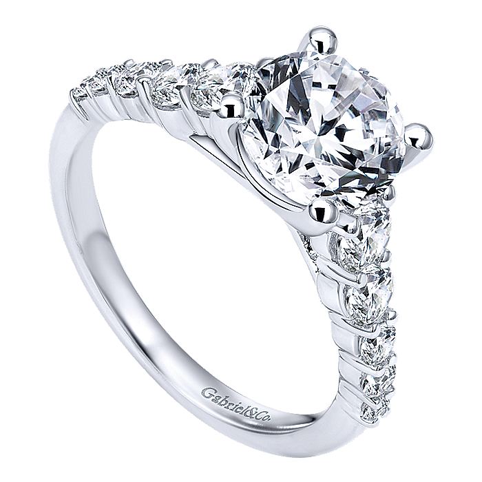 Gabriel & Co. ER11757R4W44JJ 14K White Gold Round Diamond Engagement Ring