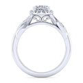 Gabriel & Co. ER11828O6W44JJ Vintage Inspired 14K White Gold Oval Halo Diamond Engagement Ring