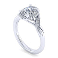 Gabriel & Co. ER11828O6W44JJ Vintage Inspired 14K White Gold Oval Halo Diamond Engagement Ring