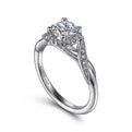 Gabriel & Co. ER11828R3W44JJ Vintage Inspired 14K White Gold Round Halo Diamond Engagement Ring