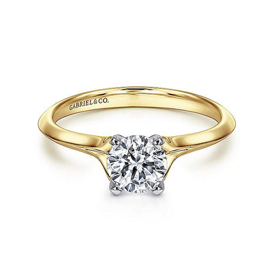 Gabriel & Co. ER11832R3M4JJJ 14K White-Yellow Gold Round Diamond Engagement Ring