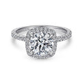 Gabriel & Co. ER12133R6W44JJ 14K White Gold Round Halo Diamond Engagement Ring