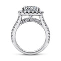 Gabriel & Co. ER12230W44JJ 14K White Gold Cushion Halo Round Diamond Engagement Ring