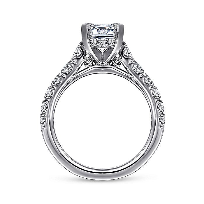 Gabriel & Co. ER12299E6W44JJ 14K White Gold Emerald Cut Diamond Engagement Ring