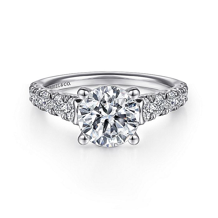 Gabriel & Co. ER12299R6W44JJ 14K White Gold Round Diamond Engagement Ring