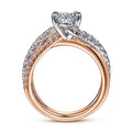 Gabriel & Co. ER12337O6T44JJ 14K White-Rose Gold Oval Diamond Free Form Engagement Ring