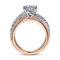 Gabriel & Co. ER12337R6T44JJ 14K White-Rose Gold Round Free Form Diamond Engagement Ring