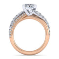 Gabriel & Co. ER12337S6T44JJ 14K White-Rose Gold Princess Cut Free Form Diamond Engagement Ring