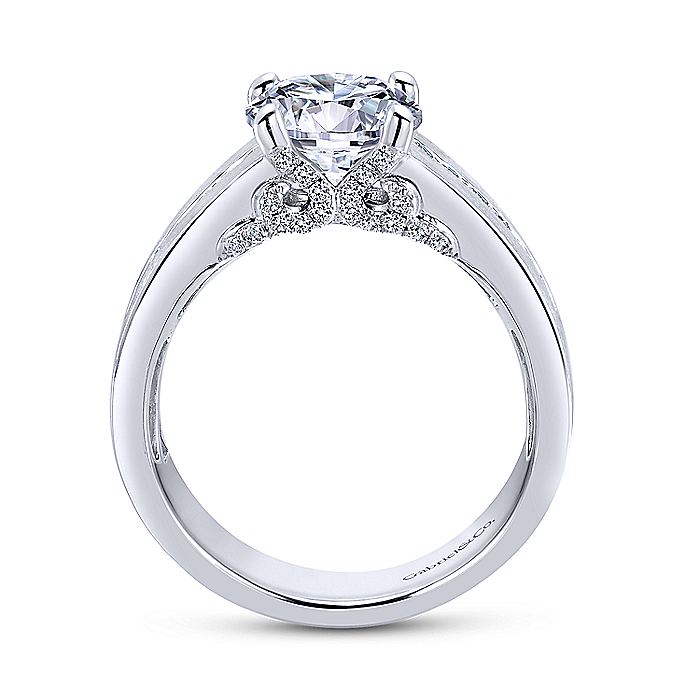 Gabriel & Co. ER12345R6W44JJ 14K White Gold Round Diamond Engagement Ring