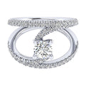 Gabriel & Co. ER12416R3W44JJ 14K White Gold Round Split Shank Diamond Engagement Ring