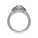 Gabriel & Co. ER12582O4W44SA 14K White Gold Oval Sapphire and Diamond Engagement Ring