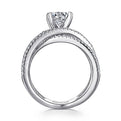 Gabriel & Co. ER13846R4W44JJ 14K White Gold Round Diamond Engagement Ring