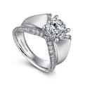 Gabriel & Co. ER14093R6W44JJ 14K White Gold Round Diamond Engagement Ring