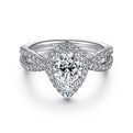 Gabriel & Co. ER14425P4W44JJ 14K White Gold Pear Shape Halo Diamond Engagement Ring