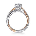 Gabriel & Co. ER14460O4T44JJ 14K White-Rose Gold Oval Diamond Twisted Engagement Ring