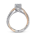 Gabriel & Co. ER14460R4T44JJ 14K White-Rose Gold Round Diamond Twisted Engagement Ring