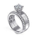 Gabriel & Co. ER14611R4W44JJ 14K White Gold Round Diamond Wide Band Engagement Ring