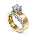 Gabriel & Co. ER14632R4M44JJ 14K White-Yellow Gold Round Bypass Diamond Engagement Ring