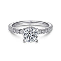 Gabriel & Co. ER14649R4W44JJ 14K White Gold Hidden Halo Round Diamond Engagement Ring