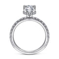 Gabriel & Co. ER14649R4W44JJ 14K White Gold Hidden Halo Round Diamond Engagement Ring