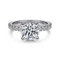 Gabriel & Co. ER14649R8W44JJ 14K White Gold Hidden Halo Round Diamond Engagement Ring