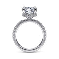 Gabriel & Co. ER14649R8W44JJ 14K White Gold Hidden Halo Round Diamond Engagement Ring