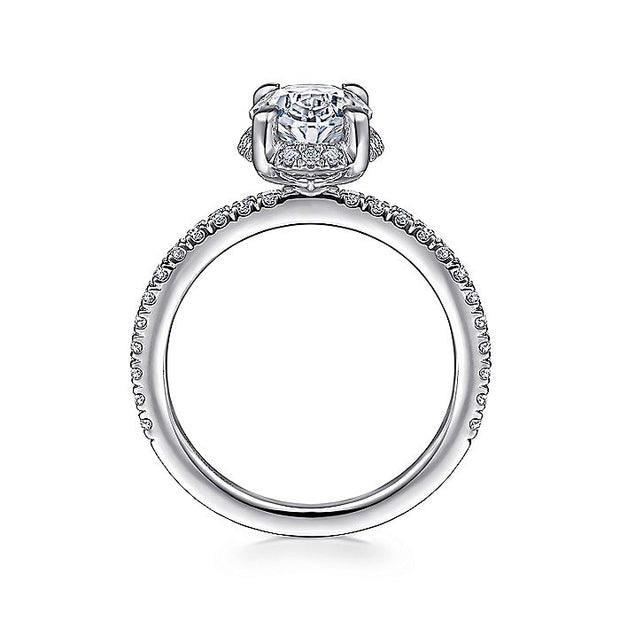 Gabriel & Co. ER14719O8W44JJ 14K White Gold Hidden Halo Oval Diamond Engagement Ring