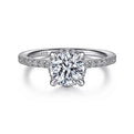 Gabriel & Co. ER14719R4W44JJ 14K White Gold Hidden Halo Round Diamond Engagement Ring