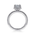 Gabriel & Co. ER14719R4W44JJ 14K White Gold Hidden Halo Round Diamond Engagement Ring