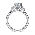 Gabriel & Co. ER14745R4W44JJ 14K White Gold Round 3 Stone Diamond Engagement Ring