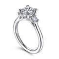 Gabriel & Co. ER14745R4W44JJ 14K White Gold Round 3 Stone Diamond Engagement Ring