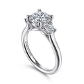 Gabriel & Co. ER14745R6W44JJ 14K White Gold Round 3 Stone Diamond Engagement Ring