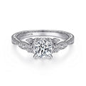 Gabriel & Co. ER14768R3W44JJ Vintage Inspired 14K White Gold Round Diamond Engagement Ring