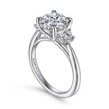 Gabriel & Co. ER14793R8W43JJ 14K White Gold Round 3 Stone Diamond Engagement Ring