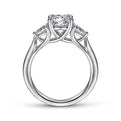 Gabriel & Co. ER14794R4W44JJ 14K White Gold Round 3 Stone Diamond Engagement Ring