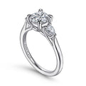 Gabriel & Co. ER14794R4W44JJ 14K White Gold Round 3 Stone Diamond Engagement Ring